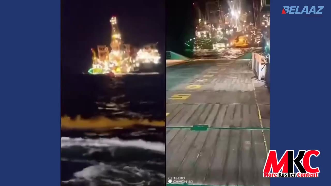 🇬🇦 - ווידעא: דראמאטישע בילדער ווייזן ווי Borr Drilling'ס Prospector 5 דזשעק-אפ ריג זינקט אונטער לעבן מאיומ…