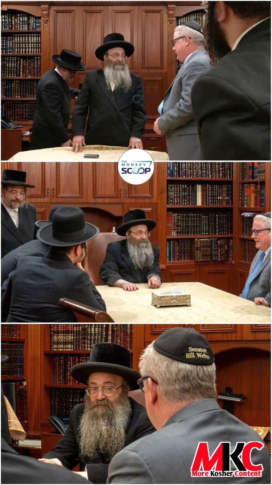 בילדער: סטעיט סענאטאר ביל וועבער האט זיך געטראפן מיט'ן סאטמארער רב הגה"צ רבי אברהם הערש וואזנער שליט"א, פא…