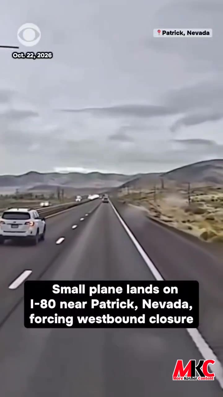 A small plane landed on Interstate 80 near Patrick, Nevada, on October 22, causing traffic to back up along…
