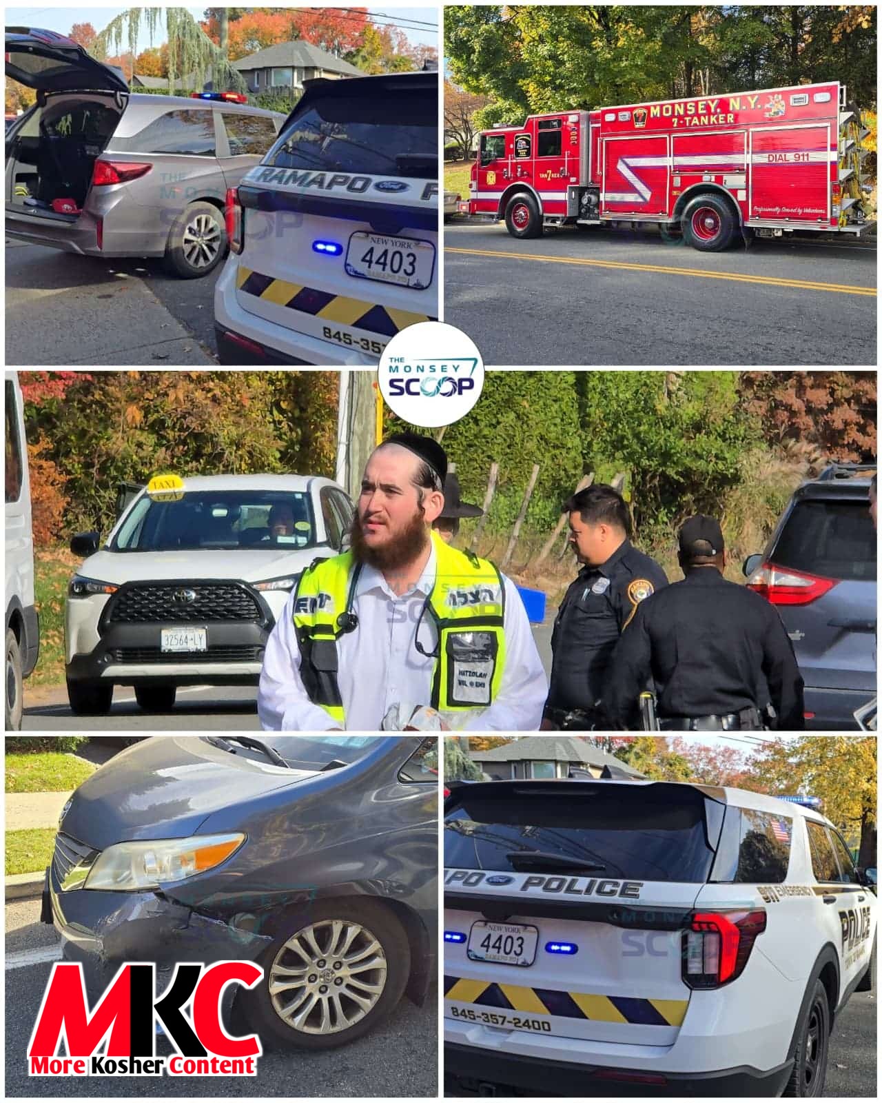 MONSEY: An MVA occurred at West Maple Avenue and Carlton Road, with no injuries reported. Monsey Fire Depa…