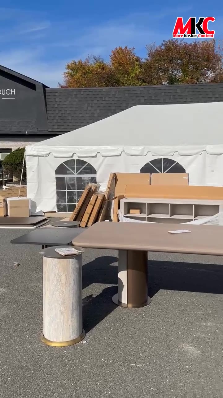 Tent for the tables just arrived